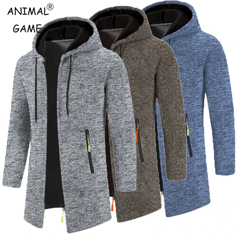 Herren Oversize Reißverschluss Hoodie – Langarm Winter Sweatshirt Jacke
