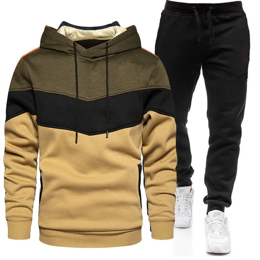 Herren Trainingsanzug – Hoodie & Jogginghose in Kontrastfarben