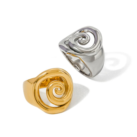 Youthway 18K Gold Spiralenring – Stilvoll, personalisiert, wasserdichter Schmuck für Damen