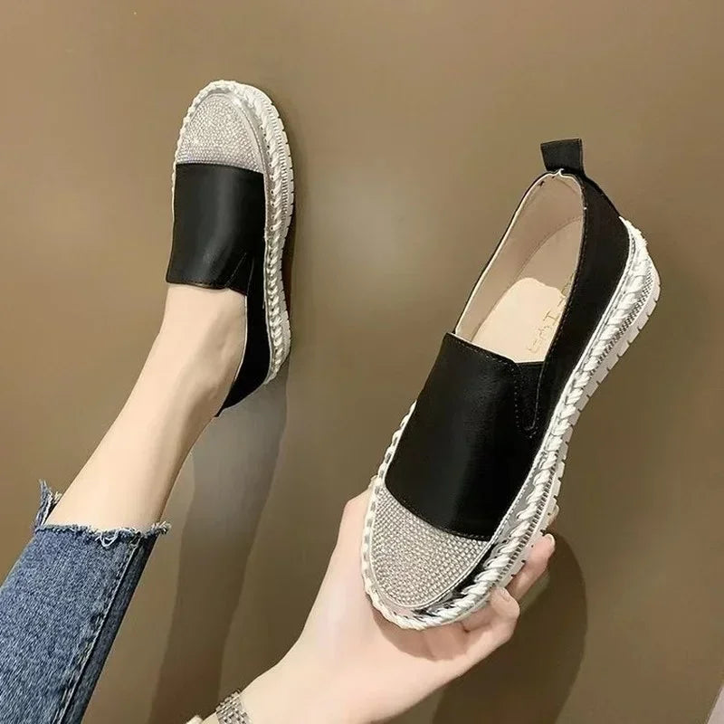 Frauen Kristall Paillette Flache Schuhe - Luxus