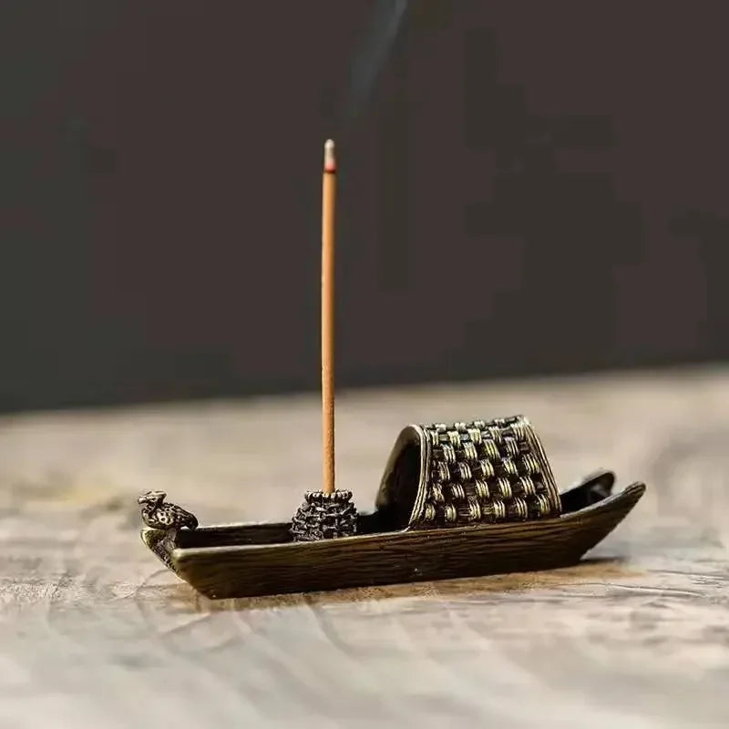 Metall Räucherstäbchenhalter Zen Schiff Design Antikstil