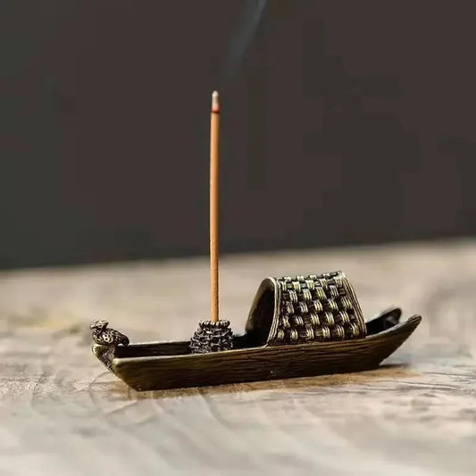 Metall Räucherstäbchenhalter Zen Schiff Design Antikstil