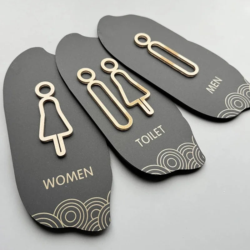Acryl-Waschraum-Symbole – Männer- & Frauen-Toilettenaufkleber für Mall, Restaurant, Hotel, Badetüren