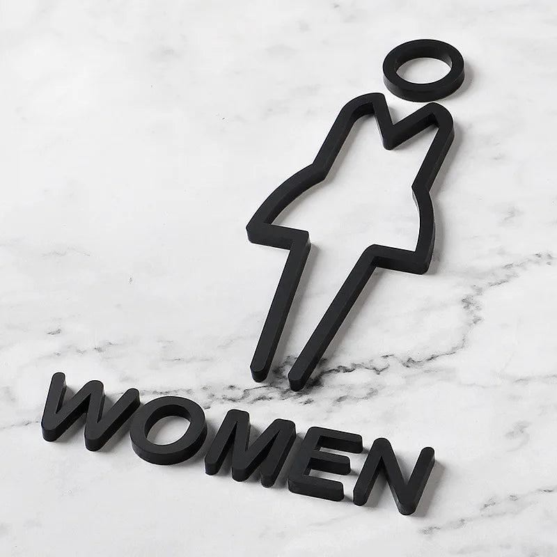 Kreative WC Tür Wandsticker – Schwarze Muster Deko