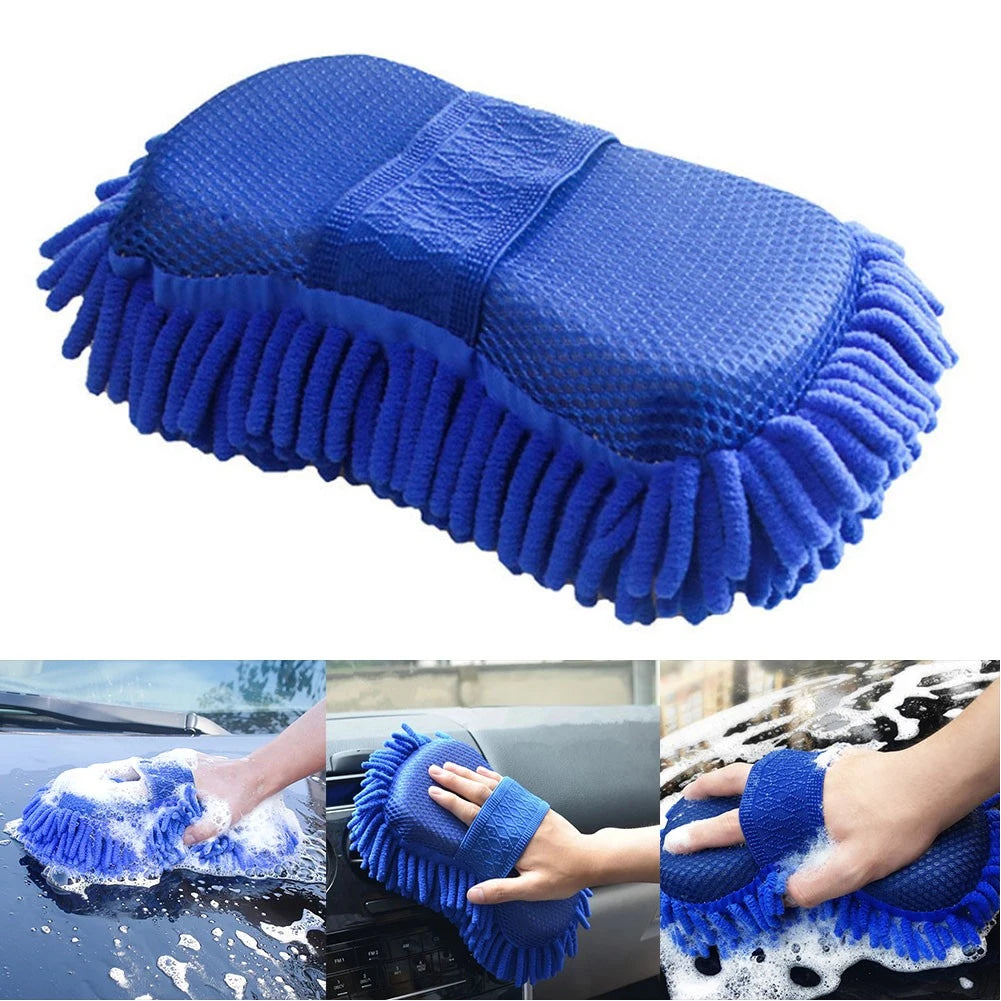 Auto-Wäsche Mikrofaser Chenille-Schwamm, Waschbürstenpad, Handtuch, Auto-Handschuhe, Styling-Zubehör & Gadget.