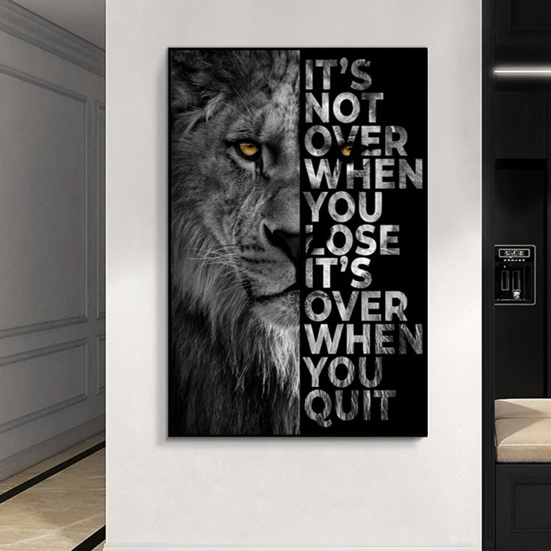 Löwen Motivationsposter Leinwand Wanddeko Büro Zuhause