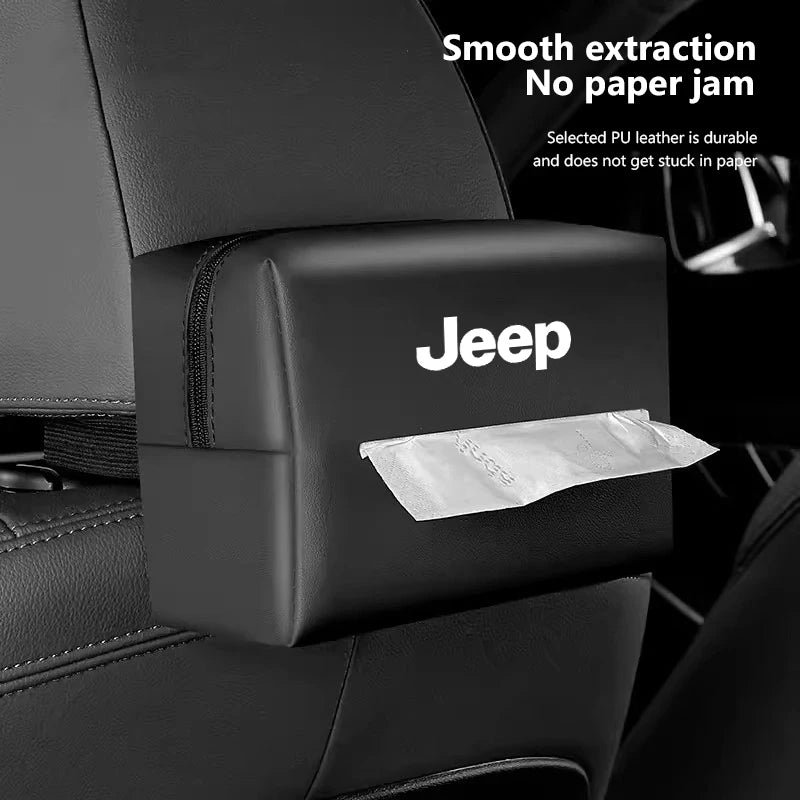 Auto Taschentuch-Organizer für Jeep – Papiertuch-Aufbewahrung für Cherokee, Wrangler, Gladiator, Compass, Renegade