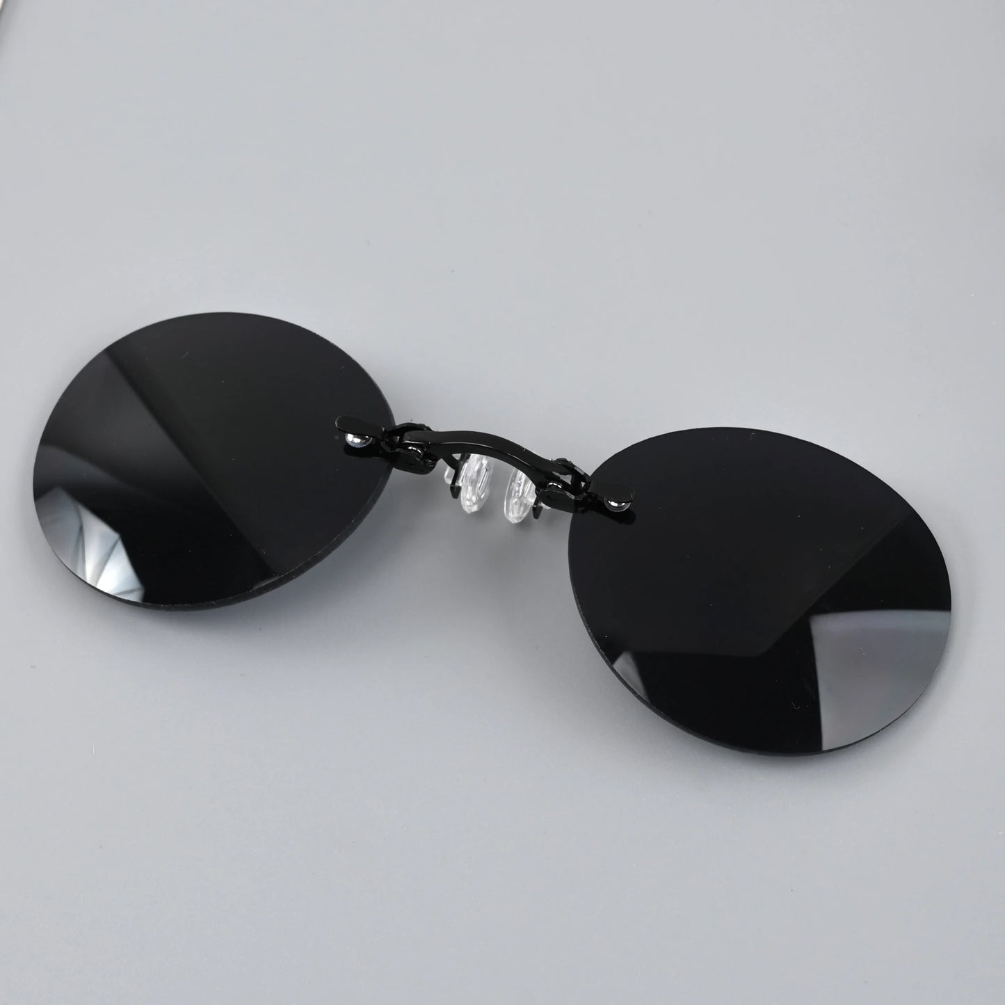 1 Stück Clip-On Nasenbrille – Runde randlose Matrix Morpheus Mini Vintage Sonnenbrille für Herren, UV400 Schutzbrille