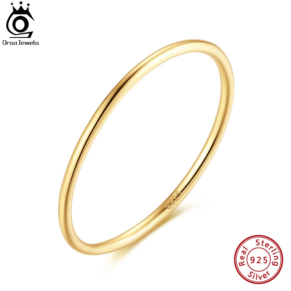 ORSA JEWELS 925 Silver Minimalist Stacking Rings for Women