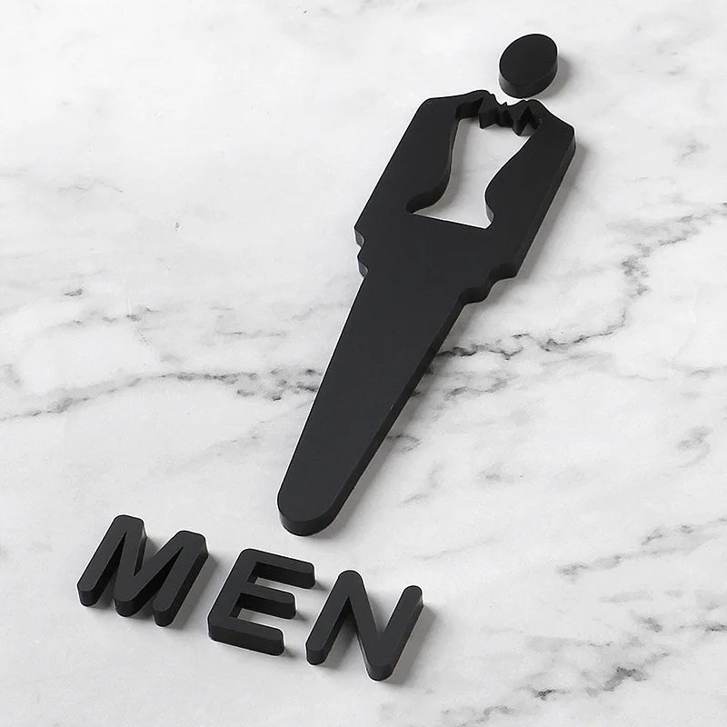Kreative WC Tür Wandsticker – Schwarze Muster Deko