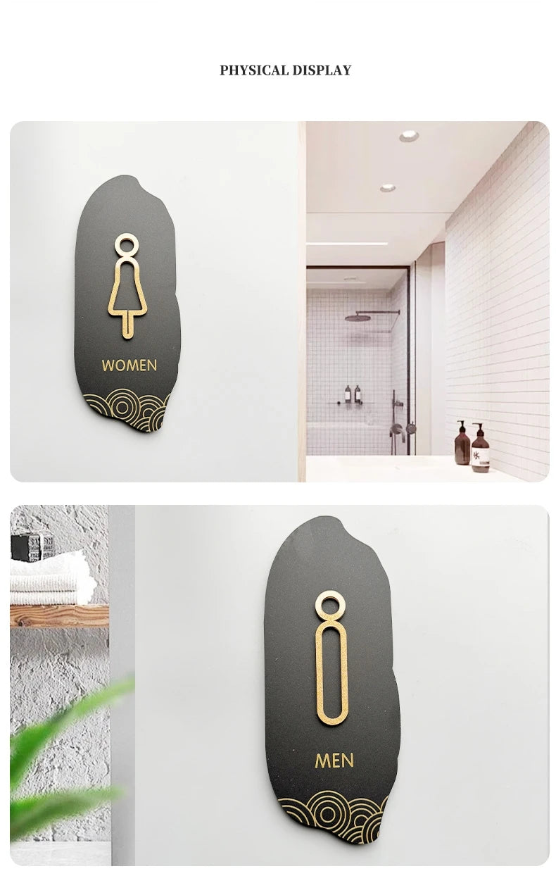 Acryl-Waschraum-Symbole – Männer- & Frauen-Toilettenaufkleber für Mall, Restaurant, Hotel, Badetüren