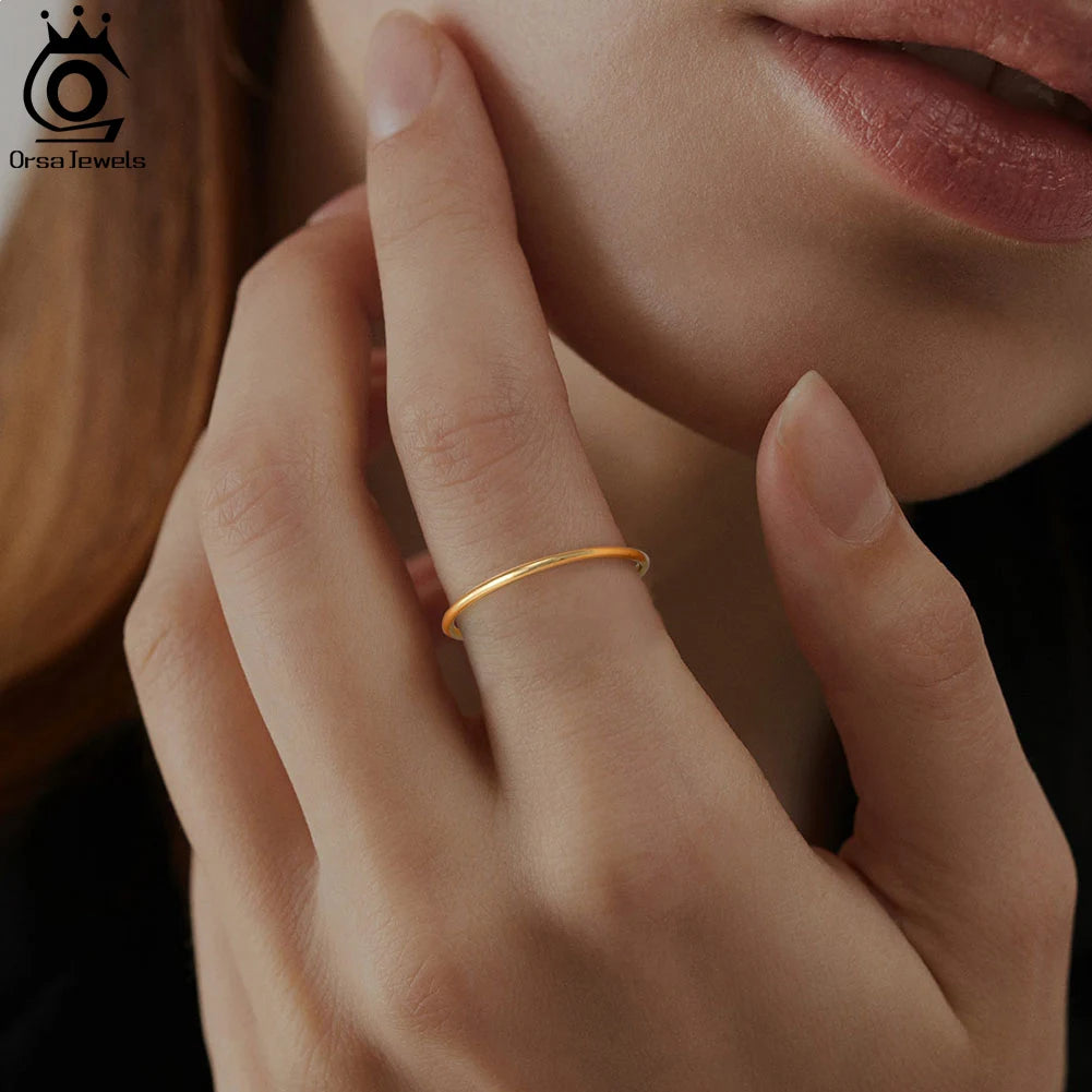 ORSA JEWELS 925 Silver Minimalist Stacking Rings for Women