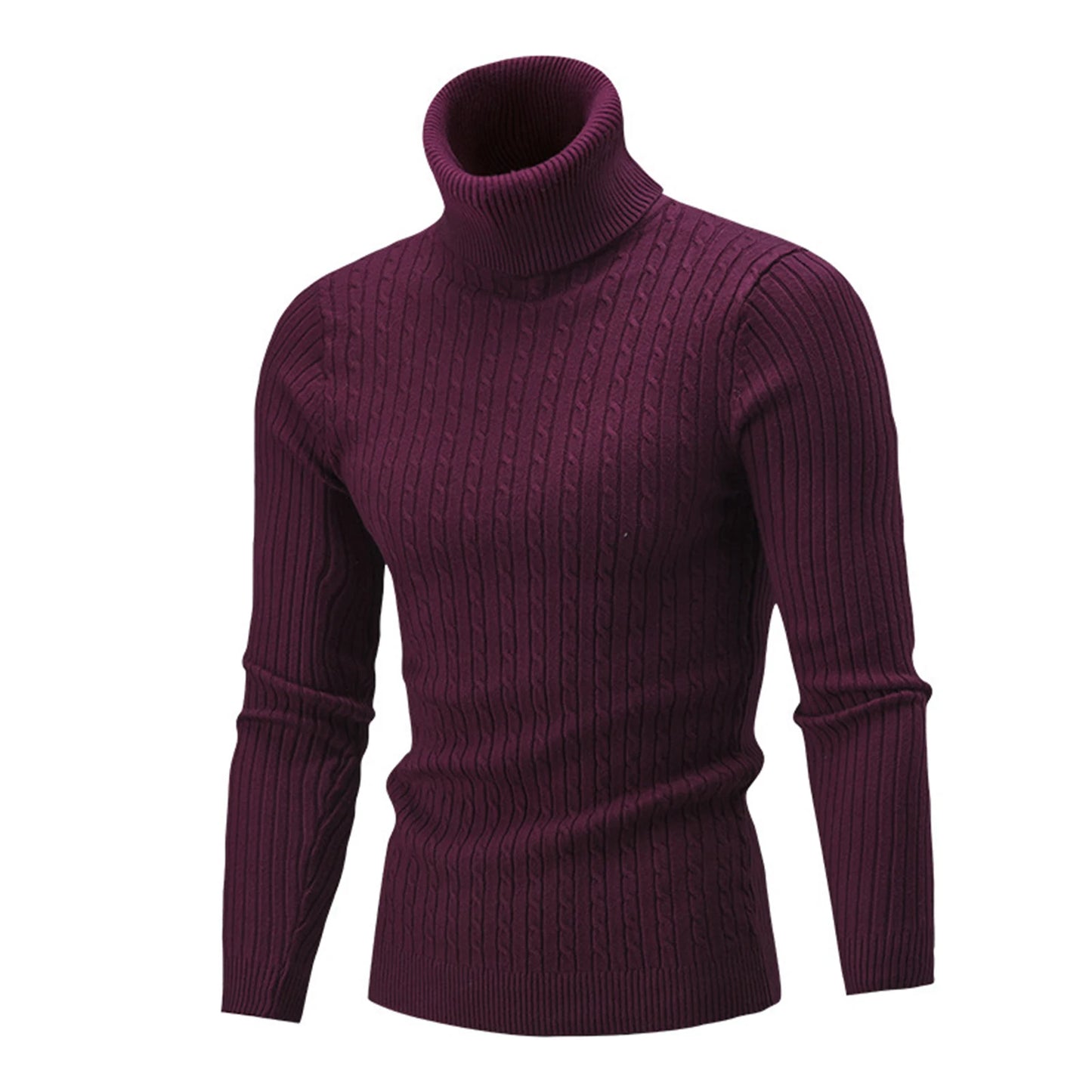 Herren Winter Pullover Wollstrick Rollkragen Langarm