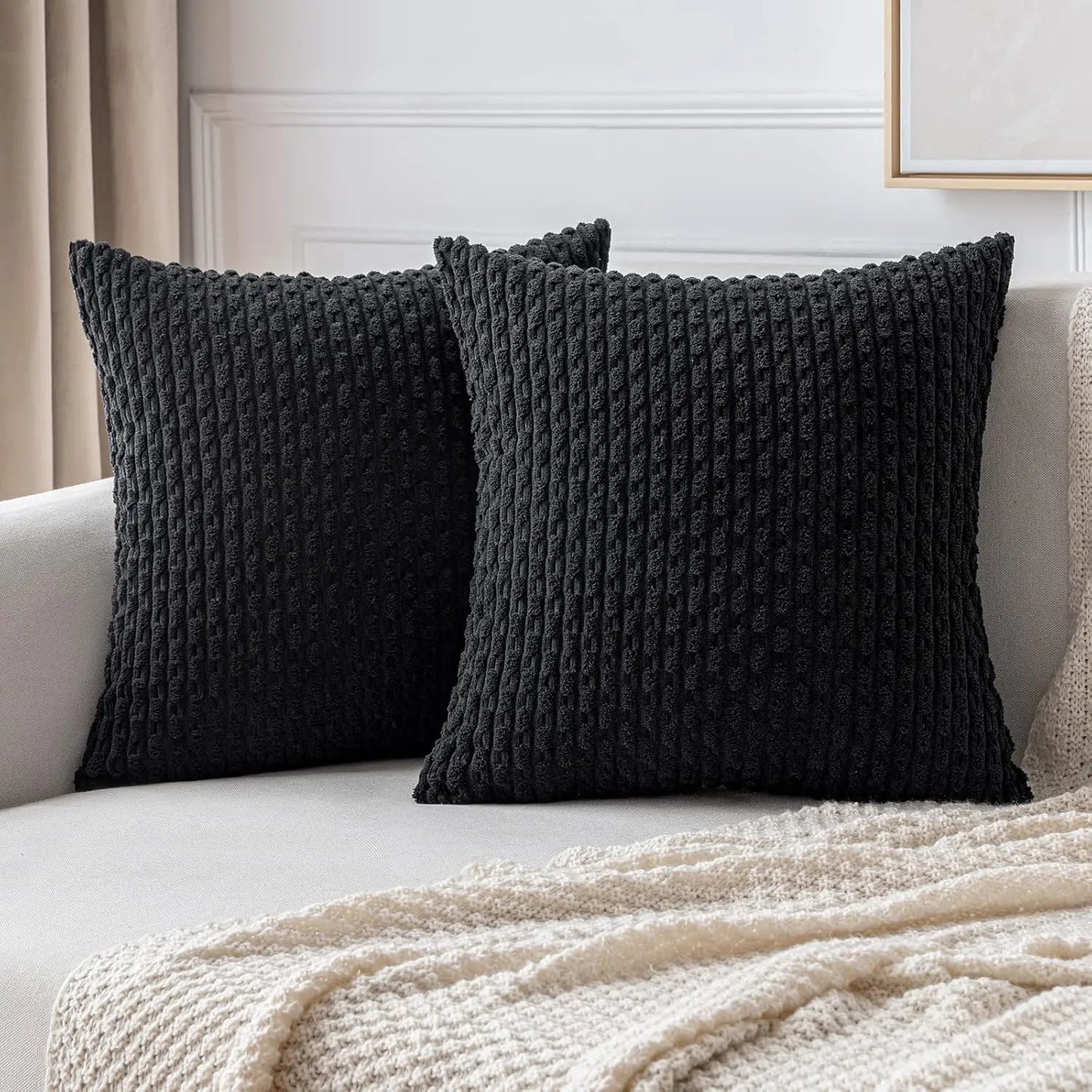 Boho Kord-Kissenbezüge – Herbst Farmhouse Dekor für Sofa & Bett