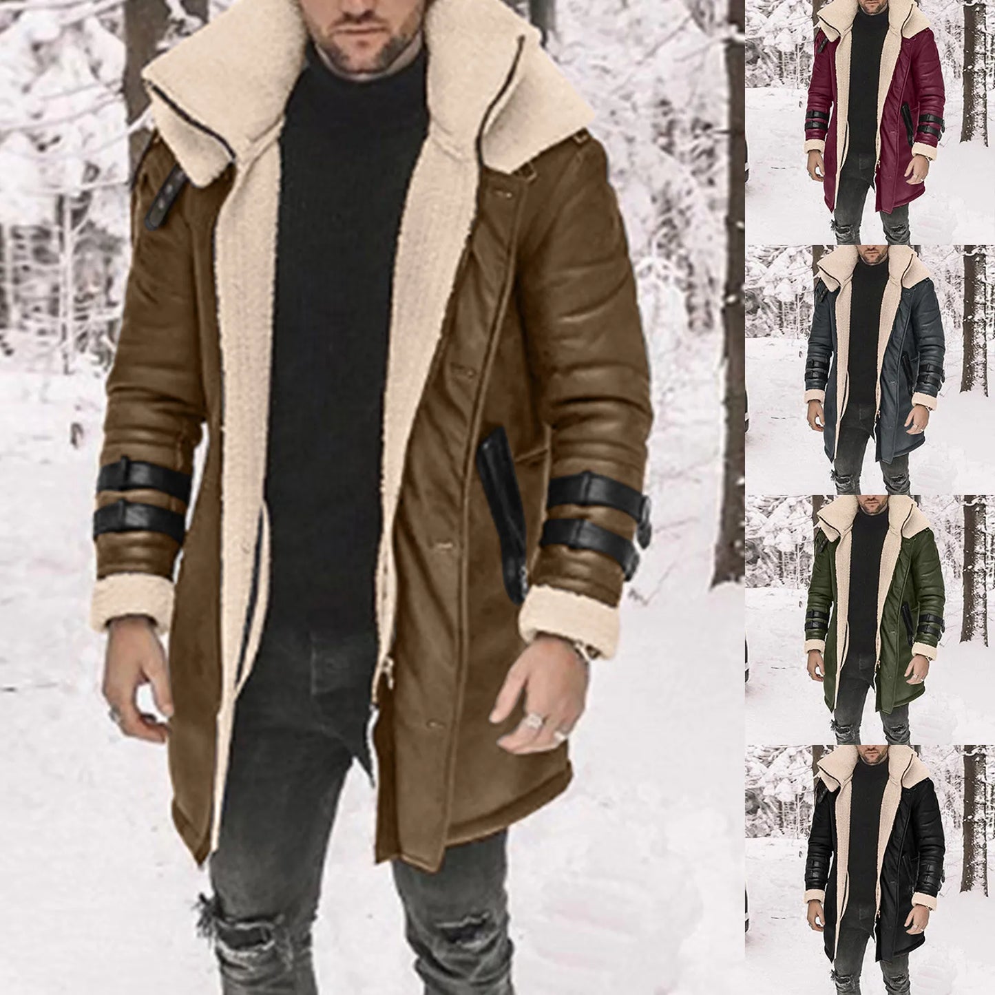 Herren Übergrößen Daunenjacke aus Lammfell – Warme, Winddichte Winterjacke