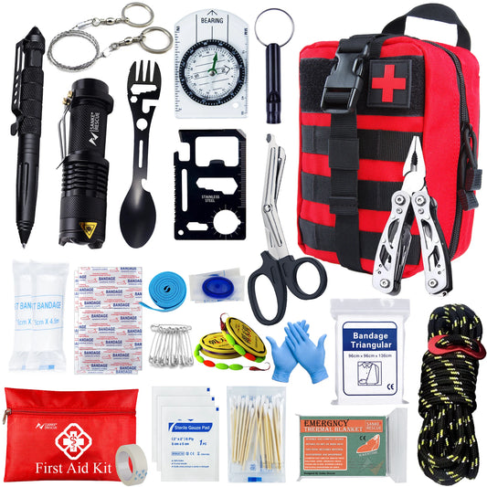 Taktisches Erste-Hilfe-Set: Survival-, Camping-, Medizintasche & EDC-Beutel für Auto (IFAK)