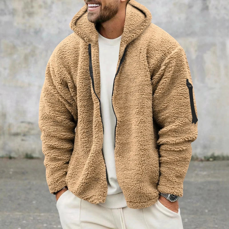 Herren Wendbare Kapuzenjacke aus Arctic Velvet – Warme Lässige Winterjacke