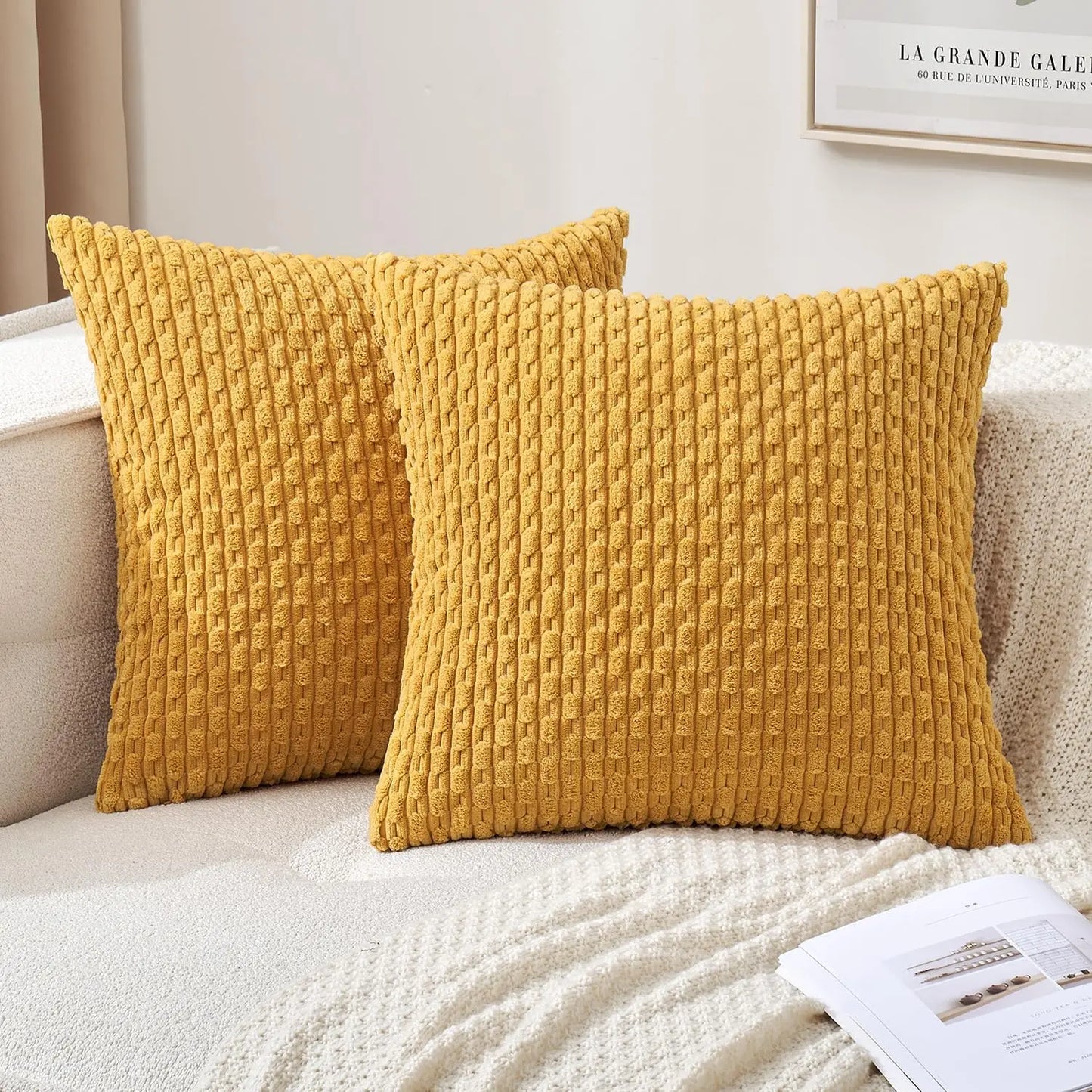 Boho Kord-Kissenbezüge – Herbst Farmhouse Dekor für Sofa & Bett