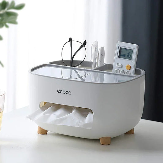 Multifunktionaler Taschentuch-Organizer mit Fernbedienungsablage – Für Bad, Schlafzimmer & Büro
