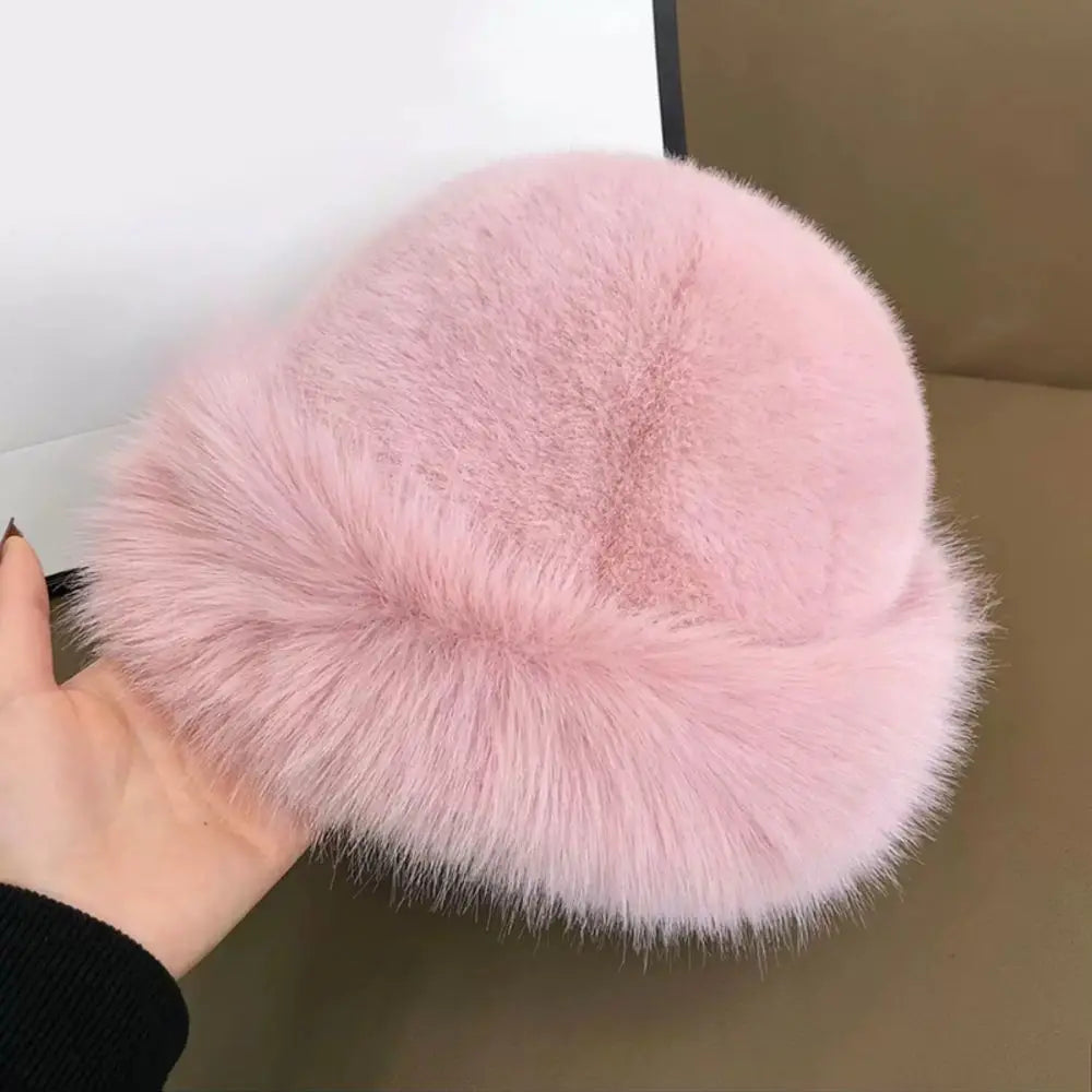 Flauschiger Winterhut für Damen – Faux-Fuchsfell Bombermütze