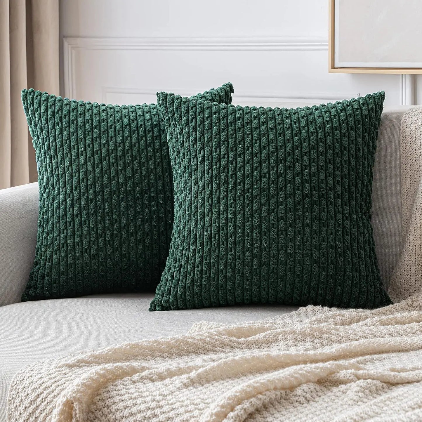 Boho Kord-Kissenbezüge – Herbst Farmhouse Dekor für Sofa & Bett
