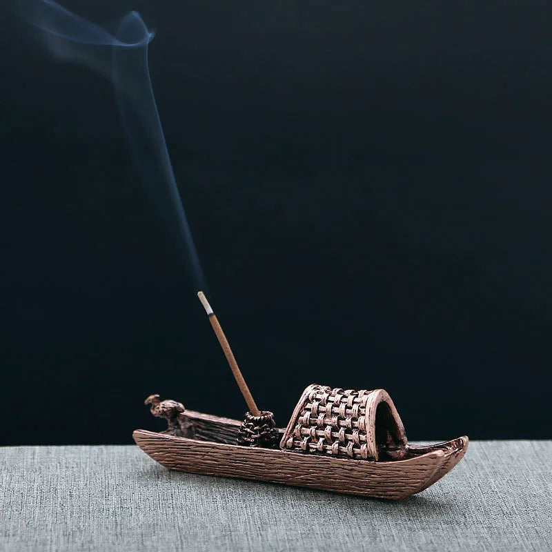 Metall Räucherstäbchenhalter Zen Schiff Design Antikstil