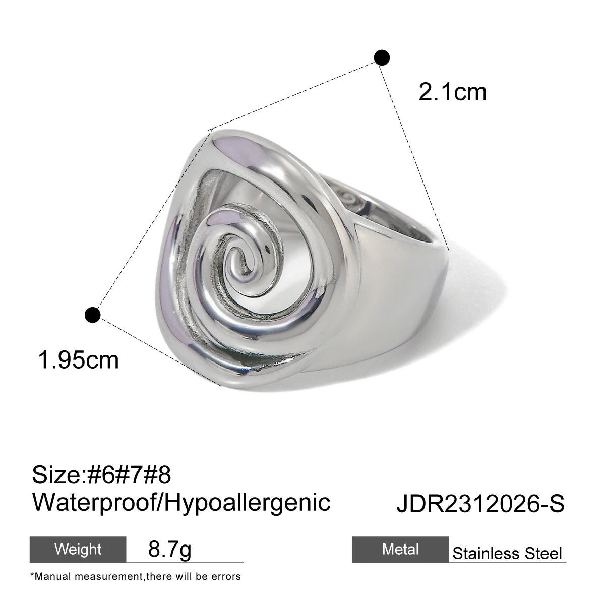 Youthway 18K Gold Spiralenring – Stilvoll, personalisiert, wasserdichter Schmuck für Damen