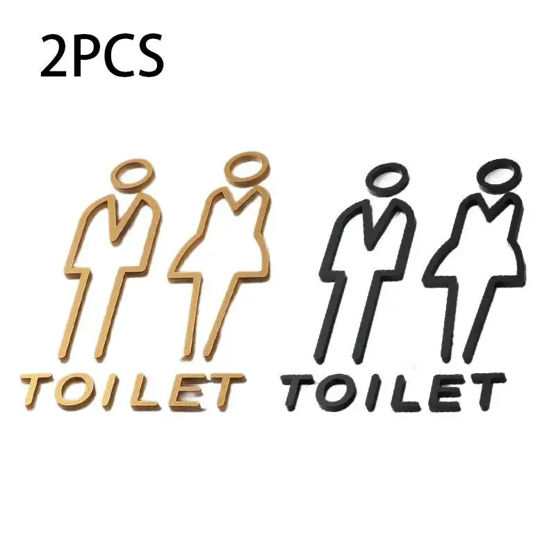 Kreative WC Tür Wandsticker – Schwarze Muster Deko