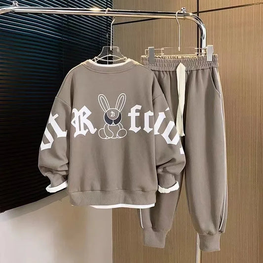 Baby-Kleidungsset – Pullover-Sweatshirt & Baumwoll-Sporthose, 2-teiliges Outfit für Jungen und Mädchen