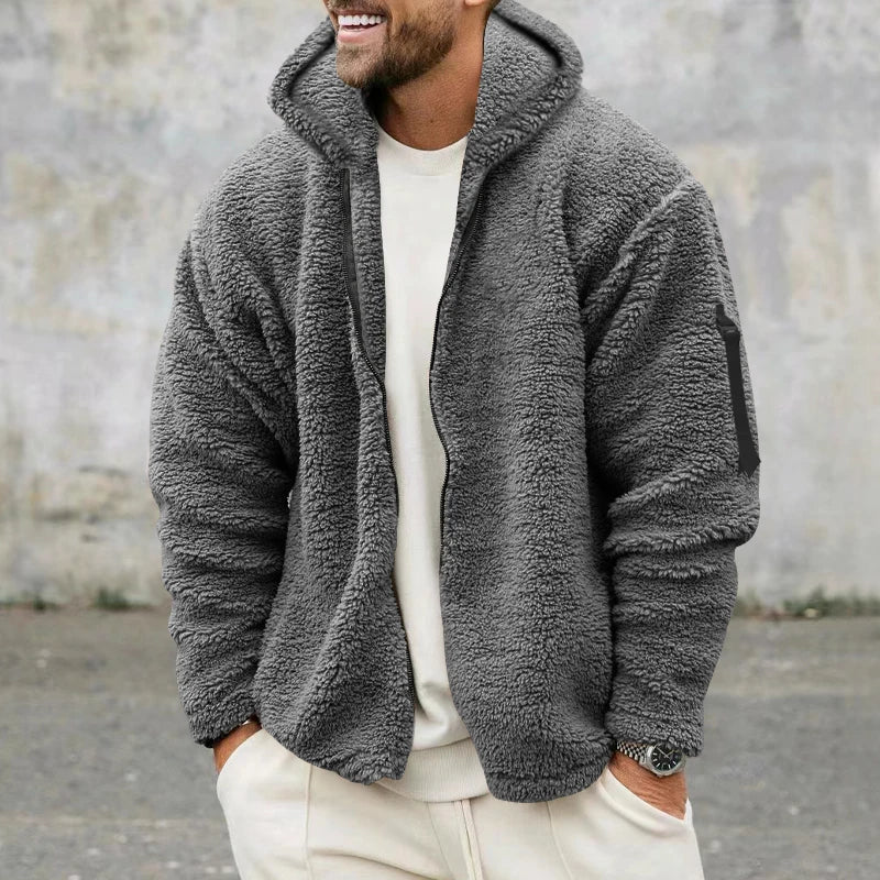 Herren Wendbare Kapuzenjacke aus Arctic Velvet – Warme Lässige Winterjacke