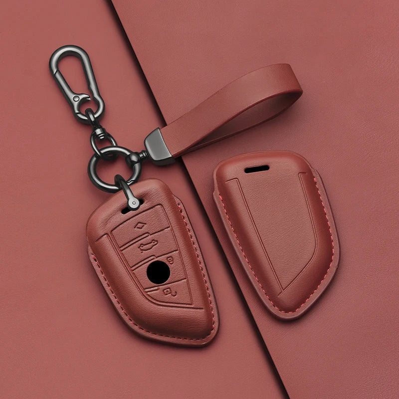 Leder Auto Schlüsselcase für BMW – Passend für X1, X3, X4, X5, X6, 3er, 5er, 7er Serie, G30, F48