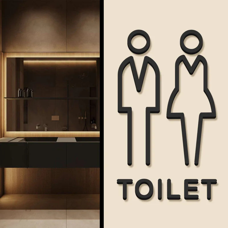 Kreative WC Tür Wandsticker – Schwarze Muster Deko