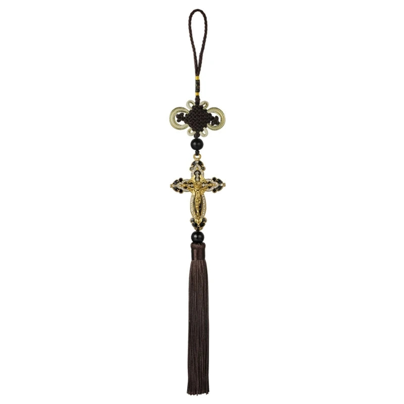 Neuer Autoanhänger Metall Diamant Kreuz Jesus Dekoration