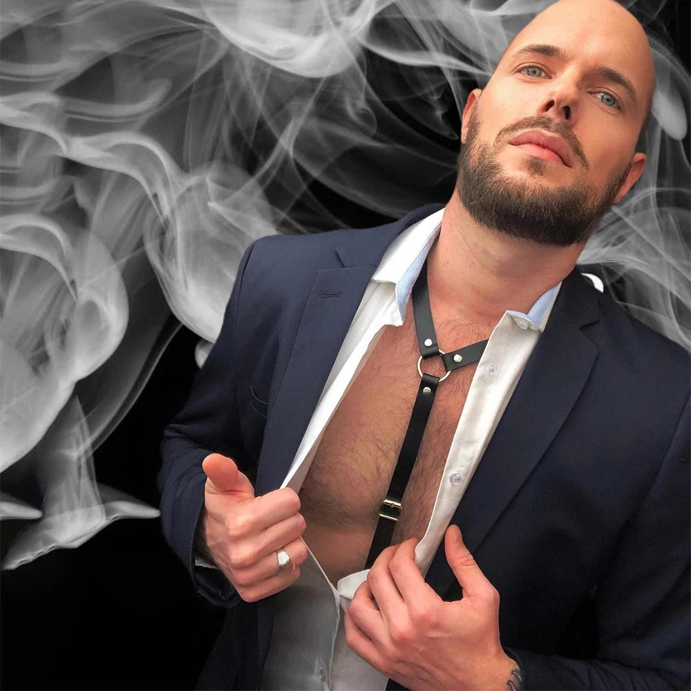 Gay Goth Pastell PU Leder Gurt-Bondage für Männer